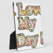 アイラブマイボーイデザインクールヴィンテージ収集文字 フォトプラーク (側面)