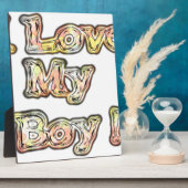 アイラブマイボーイデザインクールヴィンテージ収集文字 フォトプラーク (側面)