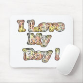 アイラブマイボーイデザインクールヴィンテージ収集文字 マウスパッド (マウス)