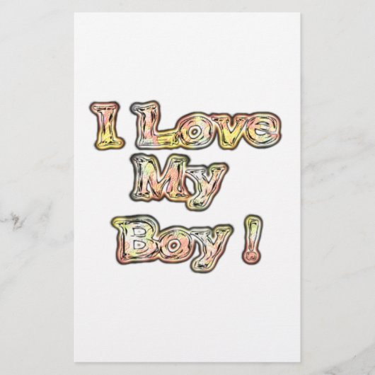 アイラブマイボーイデザインクールヴィンテージ収集文字 便箋 (正面)