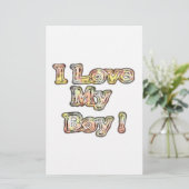 アイラブマイボーイデザインクールヴィンテージ収集文字 便箋 (スタンド正面)