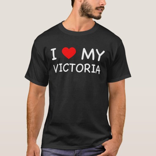 アイラブマイヴィクトリア赤いハート Tシャツ (正面)