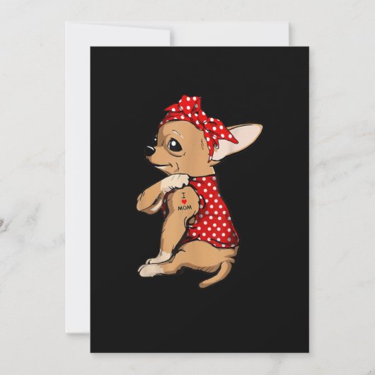 アイラブマムタトゥーチワおもしろいワドッグウィングバンド 案内状 (正面)