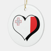 アイラブマルタ国旗オーナメント セラミックオーナメント (左)