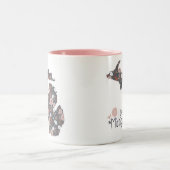 アイラブミシガンよくはしゃぐフローラピンクブラウンブラック ツートーンマグカップ (中央)