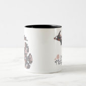 アイラブミシガンよくはしゃぐフローラピンクブラウンブラック ツートーンマグカップ (中央)