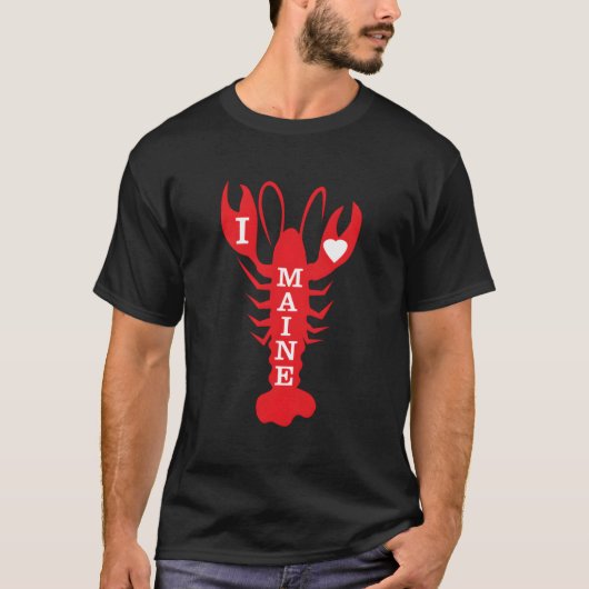 アイラブメインロブスターデザイン Tシャツ (正面)