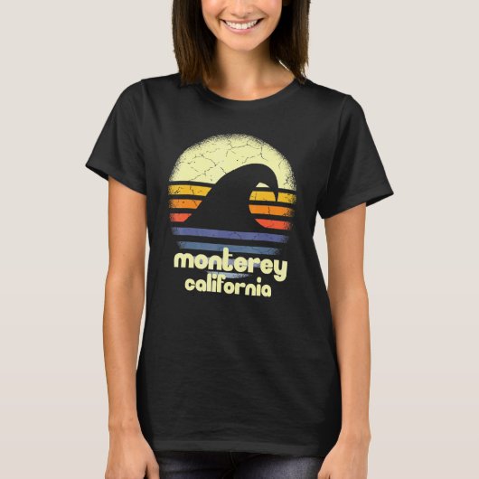 アイラブモントレービーチカリフォルニア海ウェーブCA Tシャツ (正面)