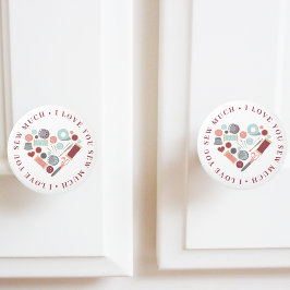 アイラブユユー縫い量裁縫テーマ セラミックノブ