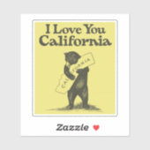 アイラブユーカリフォルニアベアーハグ州 シール (シート)