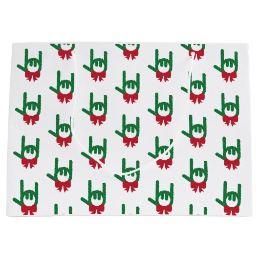 アイラブユークリスマスリース抱き枕 ラージペーパーバッグ (正面)