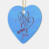 アイラブユーダブルハートオーナメント セラミックオーナメント (左)