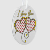 アイラブユーデザイン金ゴールドハート オーナメント (正面)