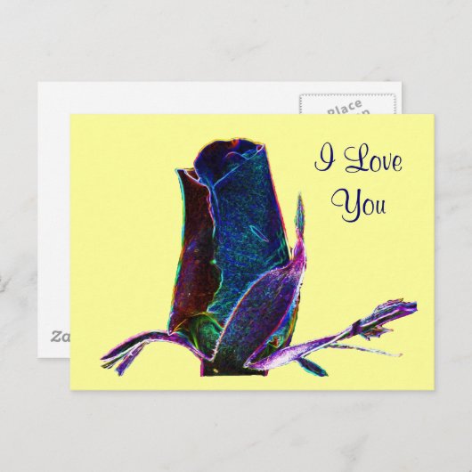 アイラブユーデジタルローズバドフラワー写真はがき ポストカード (正面/裏面)