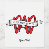 アイラブユーパパファーザーズタイポグラフィ ワインラベル (シングルラベル)