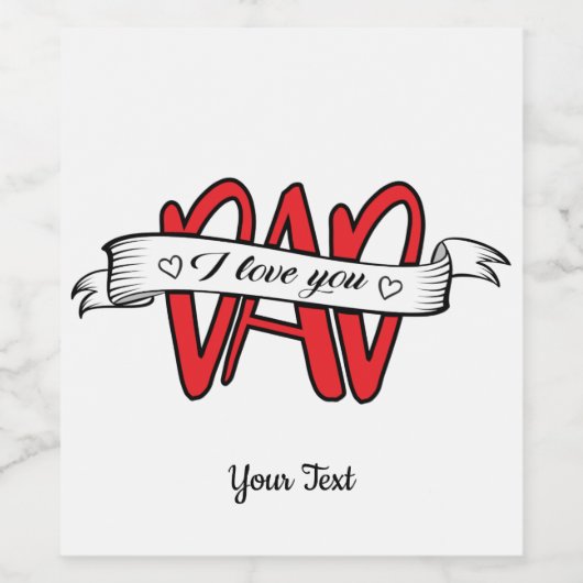 アイラブユーパパファーザーズタイポグラフィ ワインラベル (シングルラベル)