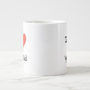 アイラブユーパパ赤いハート ジャンボコーヒーマグカップ