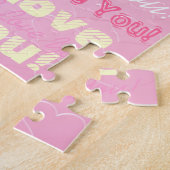 アイラブユーピンクバスレリーフ、 浮き彫りハートパズル ジグソーパズル (側面)