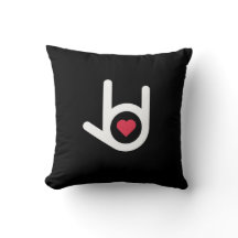 アイラブユーブラック装飾用クッション