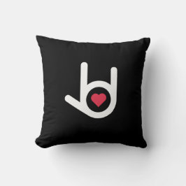 アイラブユーブラック装飾用クッション クッション