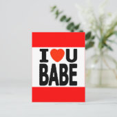 アイラブユーベイブ赤いハートデートすること人間関係 ポストカード (スタンド正面)