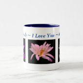 アイラブユーホワイトデイジー パーソナライズされた ツートーンマグカップ (中央)