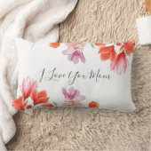 アイラブユーマムコーラルフローラ誕生祝い ランバークッション (ブランケット)