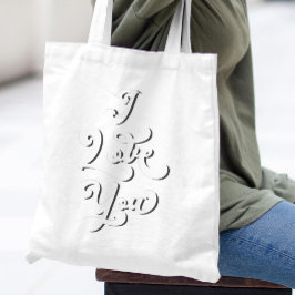 アイラブユーミニマルレトロラエレガントイトタイポグラフィ トートバッグ