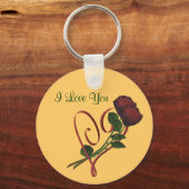 アイラブユーレッドローゼス赤いハート キーホルダー (正面)