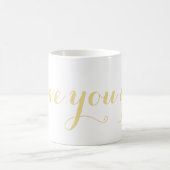 アイラブユー名前をカスタムする·フェイク金ゴールド·スクリプト·コーヒー·ティー モーフィングマグカップ (中央)