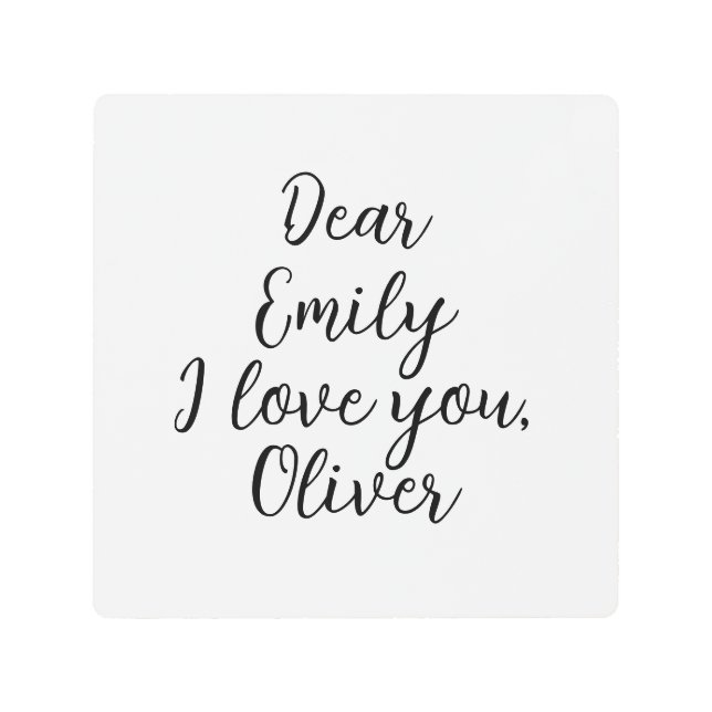 アイラブユー文字テンプレート メタルプリント (正面)