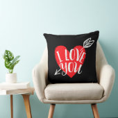 アイラブユー赤いハート装飾用クッション クッション (椅子)