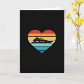 アイラブヨットキャプテンシップレトロサンセット カード (黄色い花)