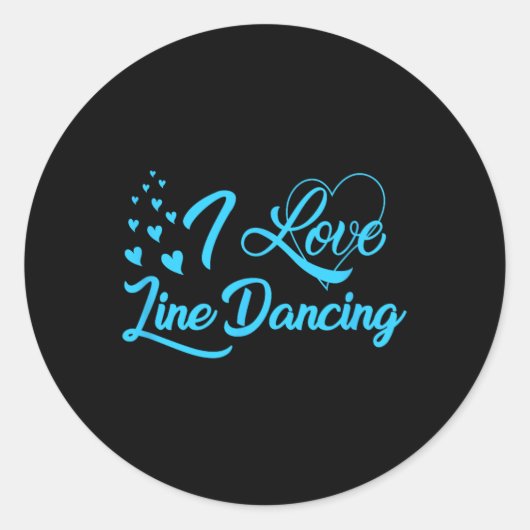 アイラブライン踊りラインダンス ラウンドシール (正面)