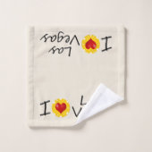 アイラブラスベガストランプのポーカーチップ バスタオルセット (ウォッシュタオル)