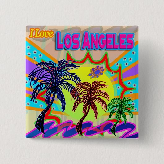 アイラブロサンゼルス永遠ボタン 缶バッジ (正面)