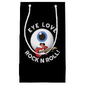 アイラブロックアンドロールおもしろい眼球プンダークBG スモールペーパーバッグ (正面)