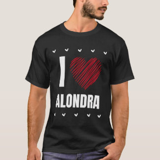 アイラブロンドラネームクール赤いハートペルソおもしろいナリ Tシャツ