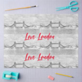 アイラブロンドンレッド文字タワーブリッジデカップージ 薄葉紙 (クラフト)