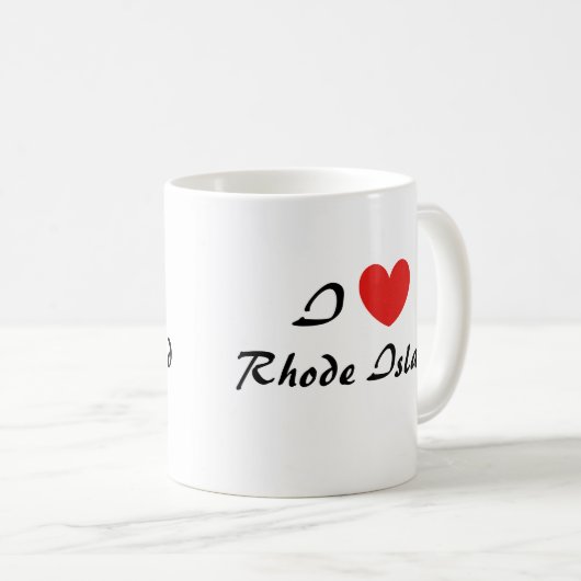 アイラブロードアイランドハートタイポグラフィコーヒーマグ コーヒーマグカップ (正面右)
