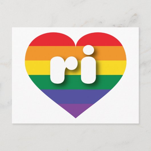 アイラブロードアイランドレインボーハート ポストカード (正面)
