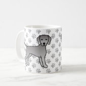 アイラブワイマラナー　かわいい犬のイラスト コーヒーマグカップ (正面左)