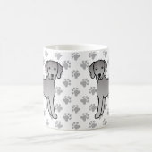 アイラブワイマラナー　かわいい犬のイラスト コーヒーマグカップ (中央)