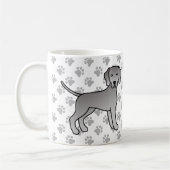 アイラブワイマラナー　かわいい犬のイラスト コーヒーマグカップ (左)