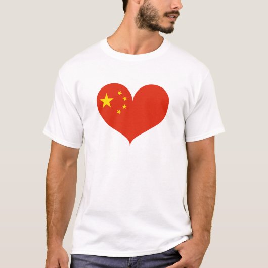 アイラブ中国旗 Tシャツ (正面)