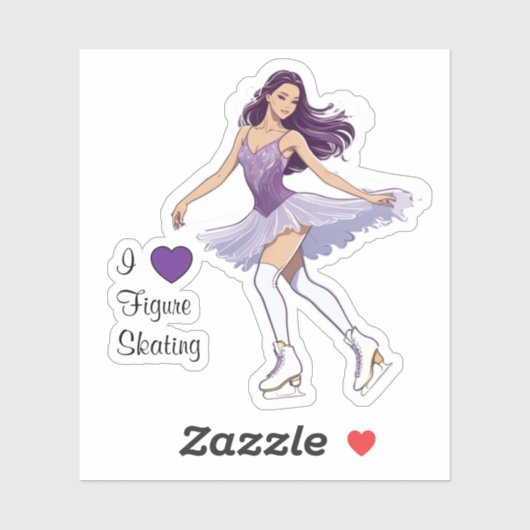 アイラブ姿スケートで滑るステッカーカスタムカットステッカー シール (シート)