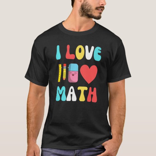 アイラブ数学新学期物キッズ先生Te Tシャツ (正面)