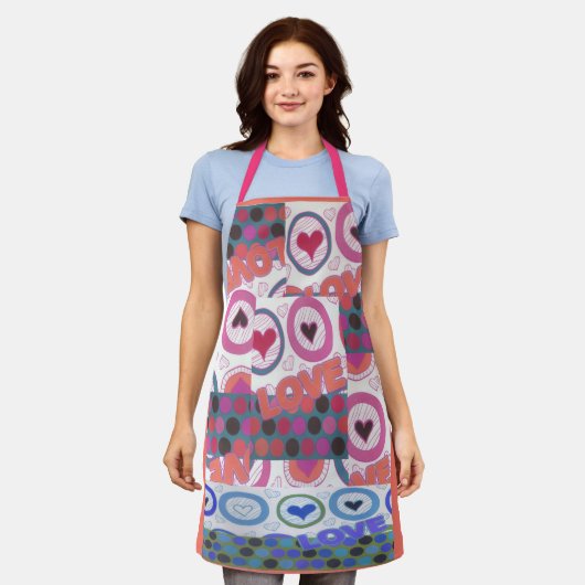 アイラブ料理 エプロン (着用した状態)