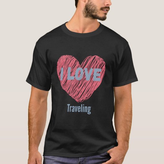 アイラブ旅行ハートイメージ趣味またはホビースト Tシャツ (正面)