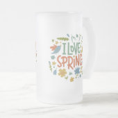 アイラブ春 フロストグラスビールジョッキ (正面右)